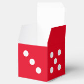 Aangepaste tekst Craps Dice Favor Box | Rode Sjabl Bedankdoosjes (Geopend)
