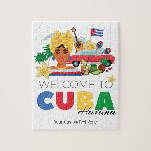 Aangepaste tekst Cuba Havana Legpuzzel (Verticaal)