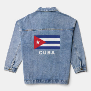 Aangepaste tekst Cuba vlag Denim Jacket