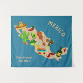 Aangepaste tekst: culturele kaart MEXICO Wandkleed (Voorkant (horizontaal))