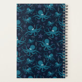 Aangepaste tekst Cute Blue Octopus Planner (Achterkant)