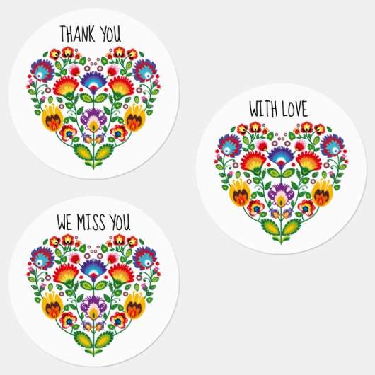 Aangepaste tekst 💗 Cute polish Folk Wycinanki har Labels (Groep)