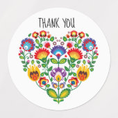 Aangepaste tekst 💗 Cute polish Folk Wycinanki har Labels (Design 1)