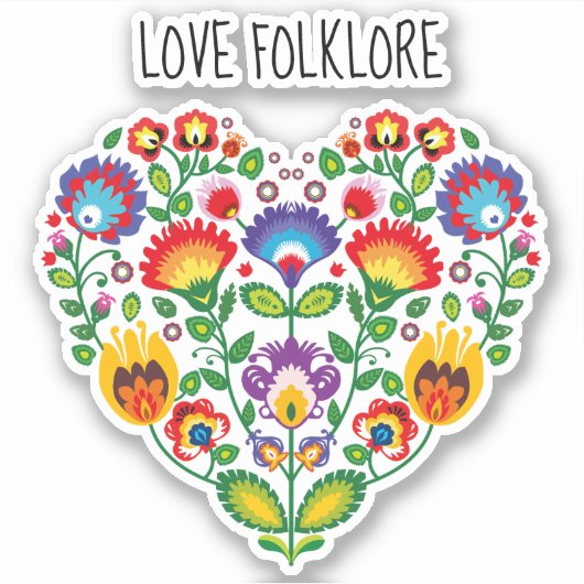 Aangepaste tekst 💗 Cute polish Folk Wycinanki har Sticker (Voorkant)