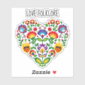 Aangepaste tekst 💗 Cute polish Folk Wycinanki har Sticker (Vel)