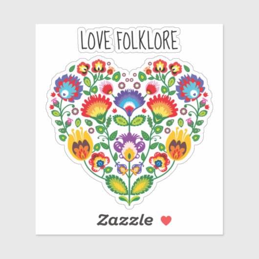 Aangepaste tekst 💗 Cute polish Folk Wycinanki har Sticker (Vel)