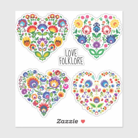 Aangepaste tekst 💗 Cute polish Folk Wycinanki har Sticker (Vel)