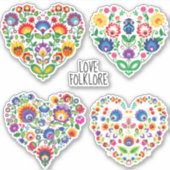 Aangepaste tekst 💗 Cute polish Folk Wycinanki har Sticker (Voorkant)