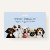 Aangepaste tekst Cute Puppies Badge (Voorkant)
