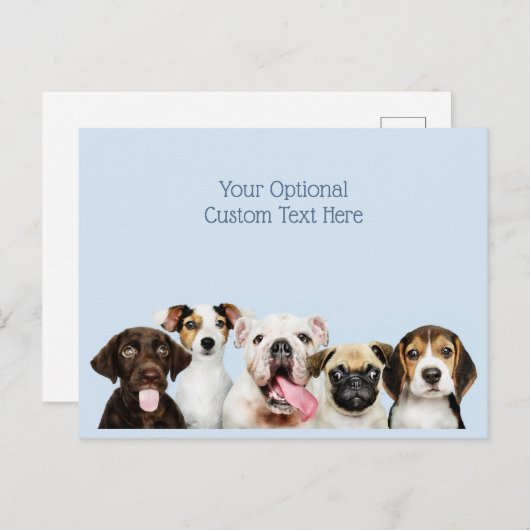 Aangepaste tekst Cute Puppies Briefkaart (Voorkant / Achterkant)