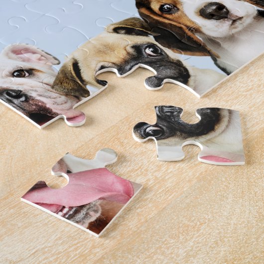 Aangepaste tekst Cute Puppies Legpuzzel (Zijkant)