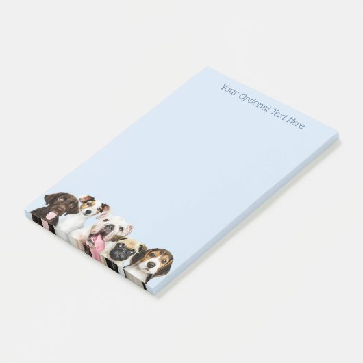 Aangepaste tekst Cute Puppies Post-it® Notes (Schuin)