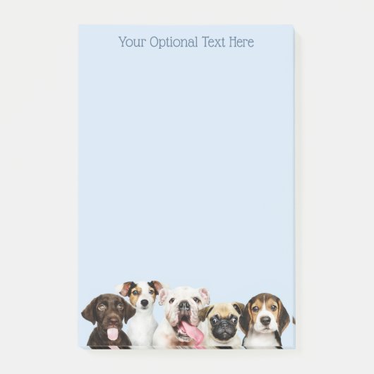 Aangepaste tekst Cute Puppies Post-it® Notes (Voorkant)