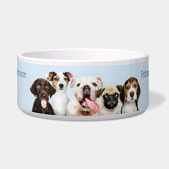 Aangepaste tekst Cute Puppies Voerbakje (Voorkant)