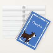 Aangepaste tekst Cute Staffy Lab hond Botten Blauw Notitieboek (Binnen)