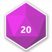 Aangepaste tekst D20 sterven | Sjabloon magenta Sticker (Voorkant)