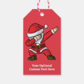 Aangepaste tekst Dabbing Dancing Santa Cadeaulabel (Voorkant)