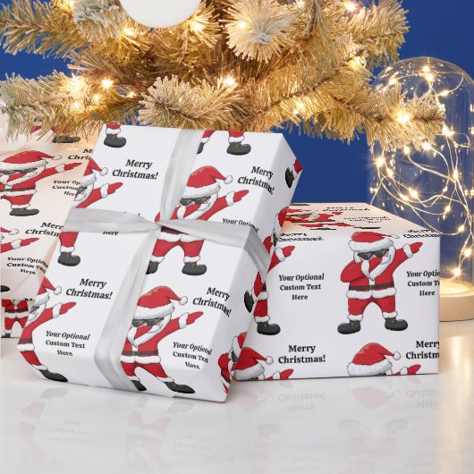 Aangepaste tekst Dabbing Dancing Santa Cadeaupapier (Feestdagen)