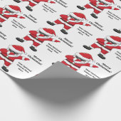 Aangepaste tekst Dabbing Dancing Santa Cadeaupapier (Hoek)