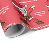 Aangepaste tekst Dabbing Dancing Santa Cadeaupapier (Rol Hoek)