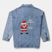 Aangepaste tekst Dabbing Dancing Santa Denim Jacket (Achterkant)
