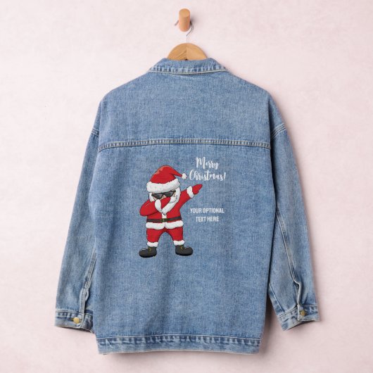 Aangepaste tekst Dabbing Dancing Santa Denim Jacket (Hangar)