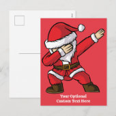 Aangepaste tekst Dabbing Dancing Santa Feestdagenkaart (Voorkant / Achterkant)