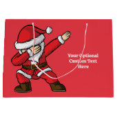 Aangepaste tekst Dabbing Dancing Santa Groot Cadeauzakje (Voorkant)