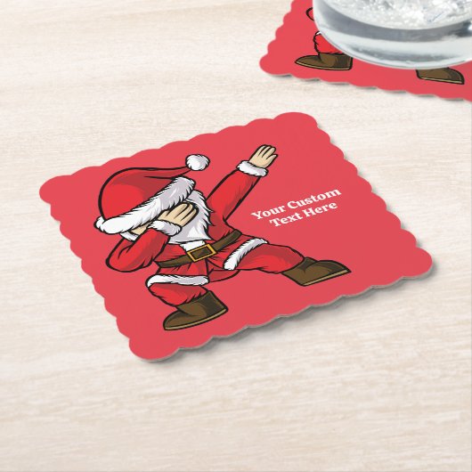 Aangepaste tekst Dabbing Dancing Santa Kartonnen Onderzetters (Gebogen)
