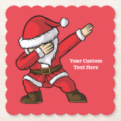 Aangepaste tekst Dabbing Dancing Santa Kartonnen Onderzetters (Voorkant)
