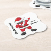 Aangepaste tekst Dabbing Dancing Santa Kartonnen Onderzetters (Gekanteld)