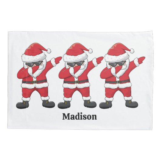 Aangepaste tekst Dabbing Dancing Santa Kussensloop (Achterkant)