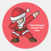 Aangepaste tekst Dabbing Dancing Santa Ronde Sticker (Voorkant)