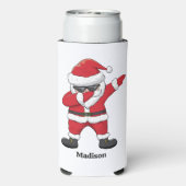 Aangepaste tekst Dabbing Dancing Santa Seltzer Blikjeskoeler (Seltzer Achterkant)