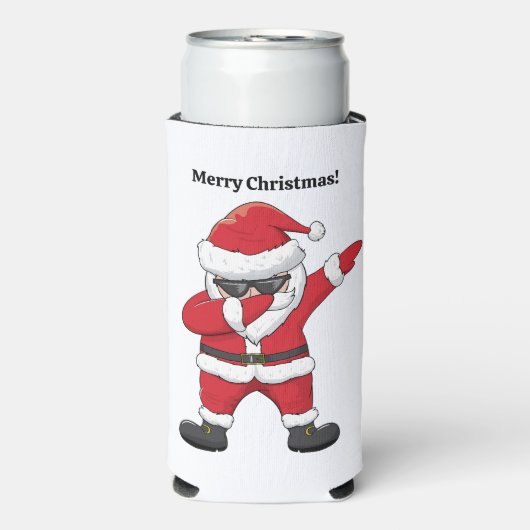 Aangepaste tekst Dabbing Dancing Santa Seltzer Blikjeskoeler (Seltzer Voorkant)