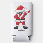 Aangepaste tekst Dabbing Dancing Santa Seltzer Blikjeskoeler (Achterkant)