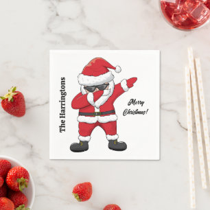 Aangepaste tekst Dabbing Dancing Santa Servet