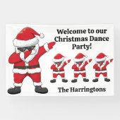 Aangepaste tekst Dabbing Dancing Santa Spandoek (Horizontaal)