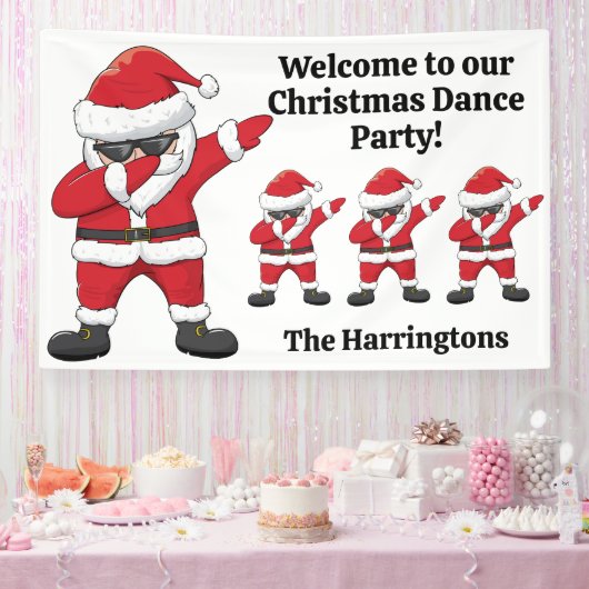 Aangepaste tekst Dabbing Dancing Santa Spandoek (Feest)