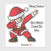 Aangepaste tekst Dabbing Dancing Santa Sticker (Vel)