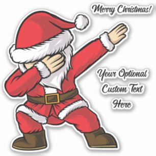 Aangepaste tekst Dabbing Dancing Santa Sticker