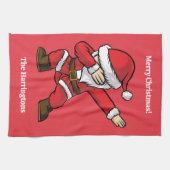 Aangepaste tekst Dabbing Dancing Santa Theedoek (Horizontaal)
