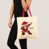 Aangepaste tekst Dabbing Dancing Santa Tote Bag (Voorkant (product))