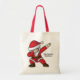 Aangepaste tekst Dabbing Dancing Santa Tote Bag