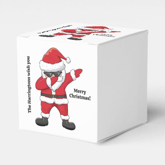 Aangepaste tekst Dabbing Dansende Kerstman Bedankdoosjes (Voorkant Zijde)
