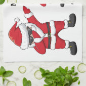 Aangepaste tekst Dabbing Dansende Kerstman Theedoek (Gevouwen)