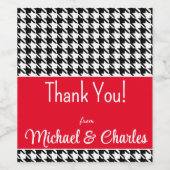 Aangepaste tekst, dank u Red Houndstooth (6) Wijn Etiket (Enkel label)