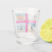 Aangepaste tekst Datum Uw fotocollage Shot Glass Glas (Achterkant)