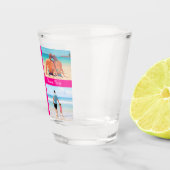 Aangepaste tekst Datum Uw fotocollage Shot Glass Glas (Rechts)
