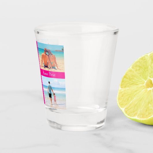 Aangepaste tekst Datum Uw fotocollage Shot Glass Shot Glas (Rechts)